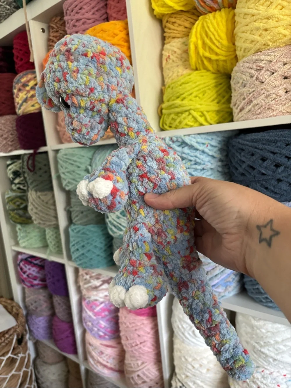 Crochet baby brachiosaurus plush handmade